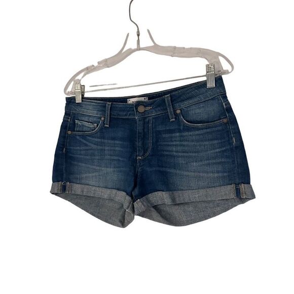 Paige Jimmy Jimmy Short Size 26 Stretch Medium Wash Cuffed - Picture 2 of 12